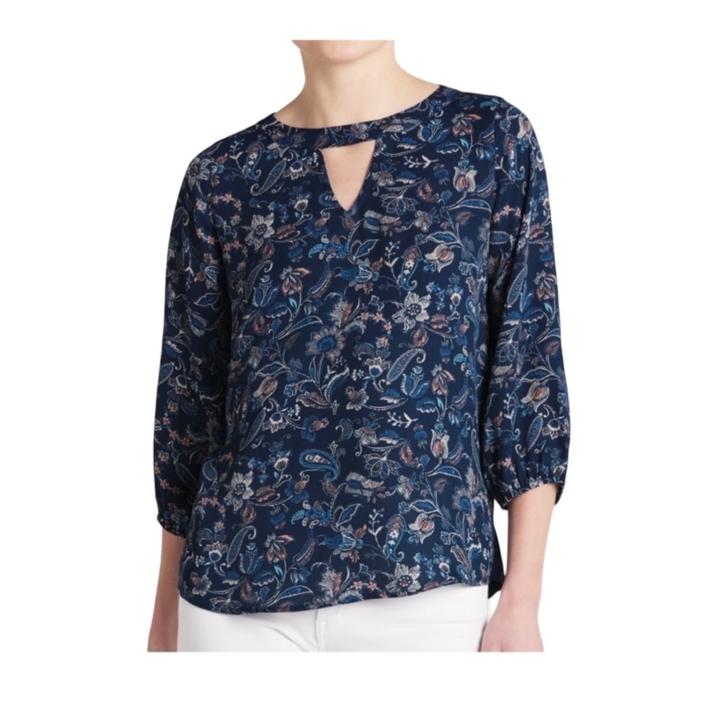Papermoon Filippa Paisley Floral Print 3/4 Sleeve Blouse Top NWT Size M